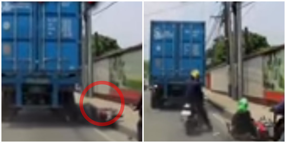 camion aplasta cabeza motociclista