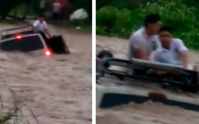 Camioneta es arrastrada con 4 personas por fuertes lluvias en Sinaloa. Noticias en tiempo real