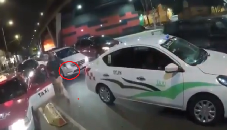 taxista amenaza cuchillo ciclista