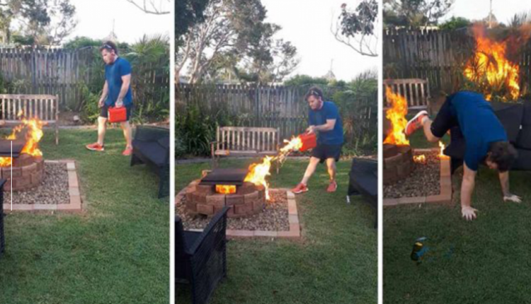 joven incendia jardín viral