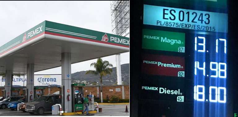 costo de gasolinas en la frontera mexico baja hasta a 12 pesos por litro